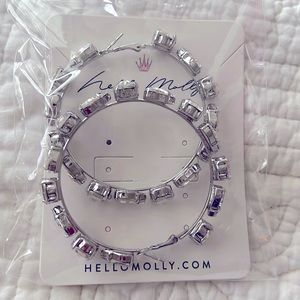 HelloMolly Hoop Earrings with Rhinestones